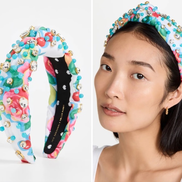 Roller Rabbit x Lele Sadoughi Ponderosa Bead and Crystal Knot Headband Roller Rabbit Kids Beaded Crystal Knotted Headband, Multi  main image 4
